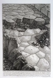 De bestrating van de Via Appia Antica, uit 